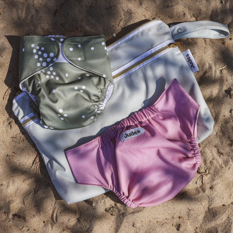 Judes Wetbag am Strand Wickelrucksack oder Wickeltasche