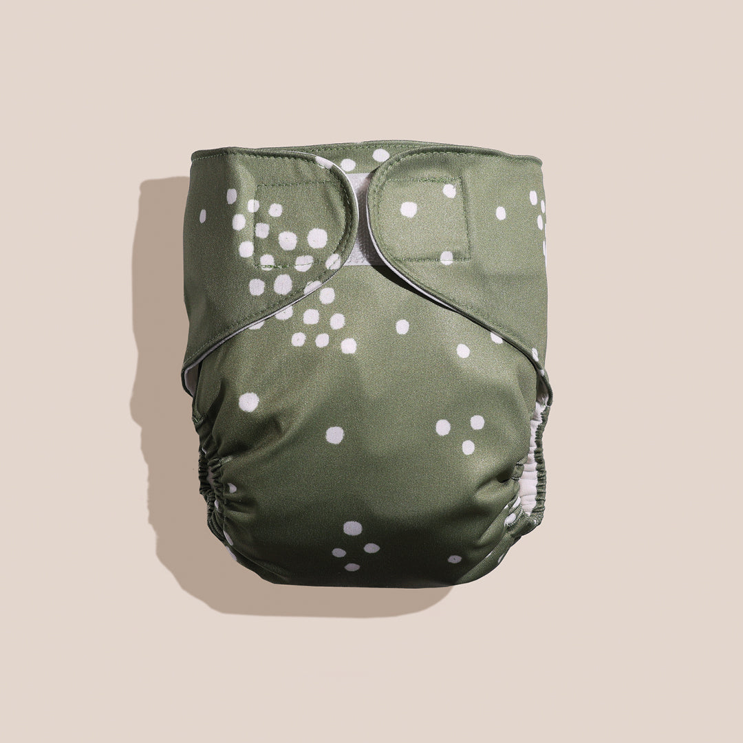 Cover for Judes Cloth Diaper in Kale Dots